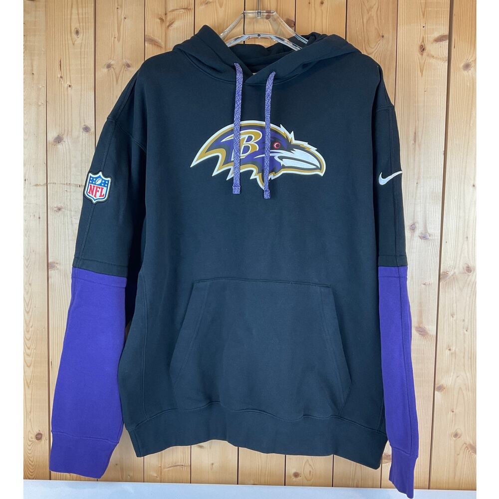 Nike Black and Purple Baltimore Ravens Pullover Hoodie